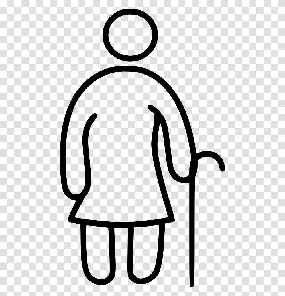 Old Woman Old Woman White Icon, Stencil, Bag, Drawing Transparent Png