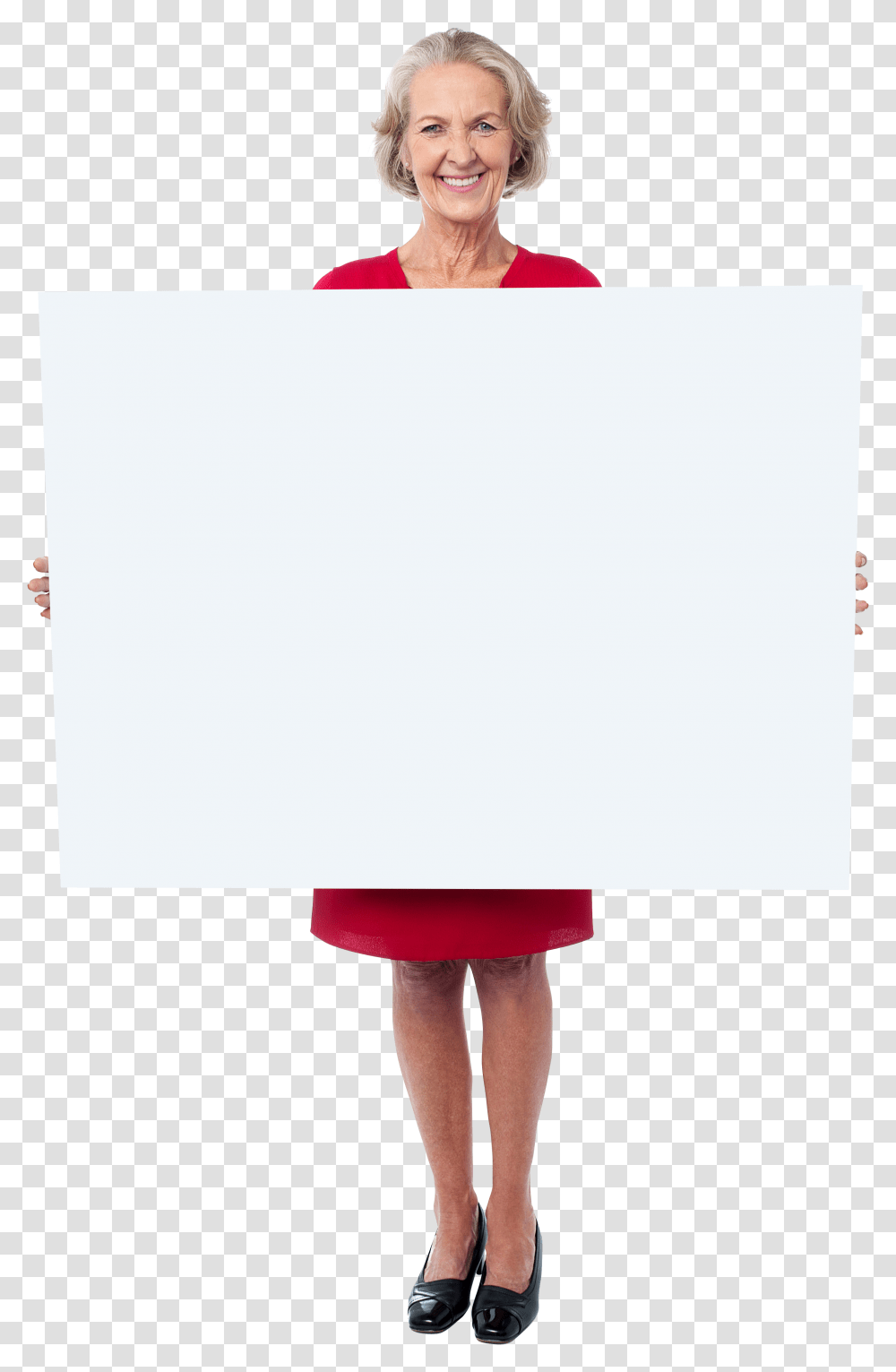 Old Women Holding Banner Image Woman Holding, Person, Human, White Board Transparent Png
