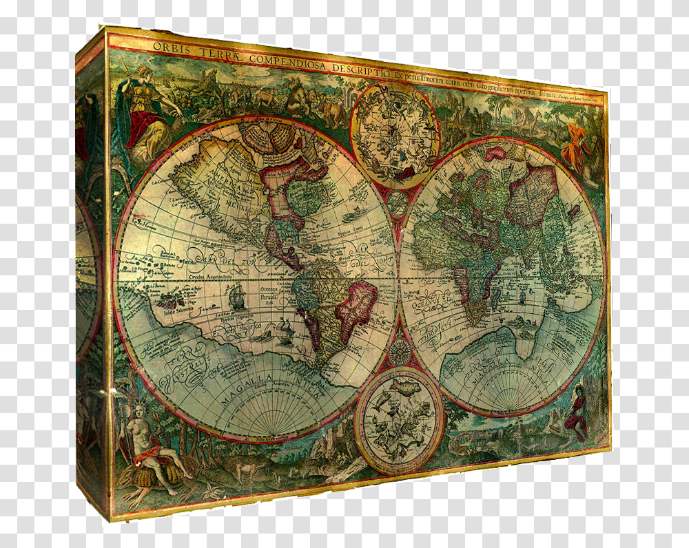 Old World Atlas Map, Diagram, Plot, Painting Transparent Png