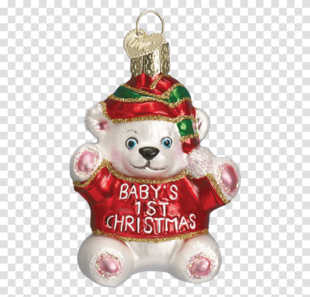 Old World Christmas Baby's First Christmas, Figurine, Birthday Cake, Food, Toy Transparent Png
