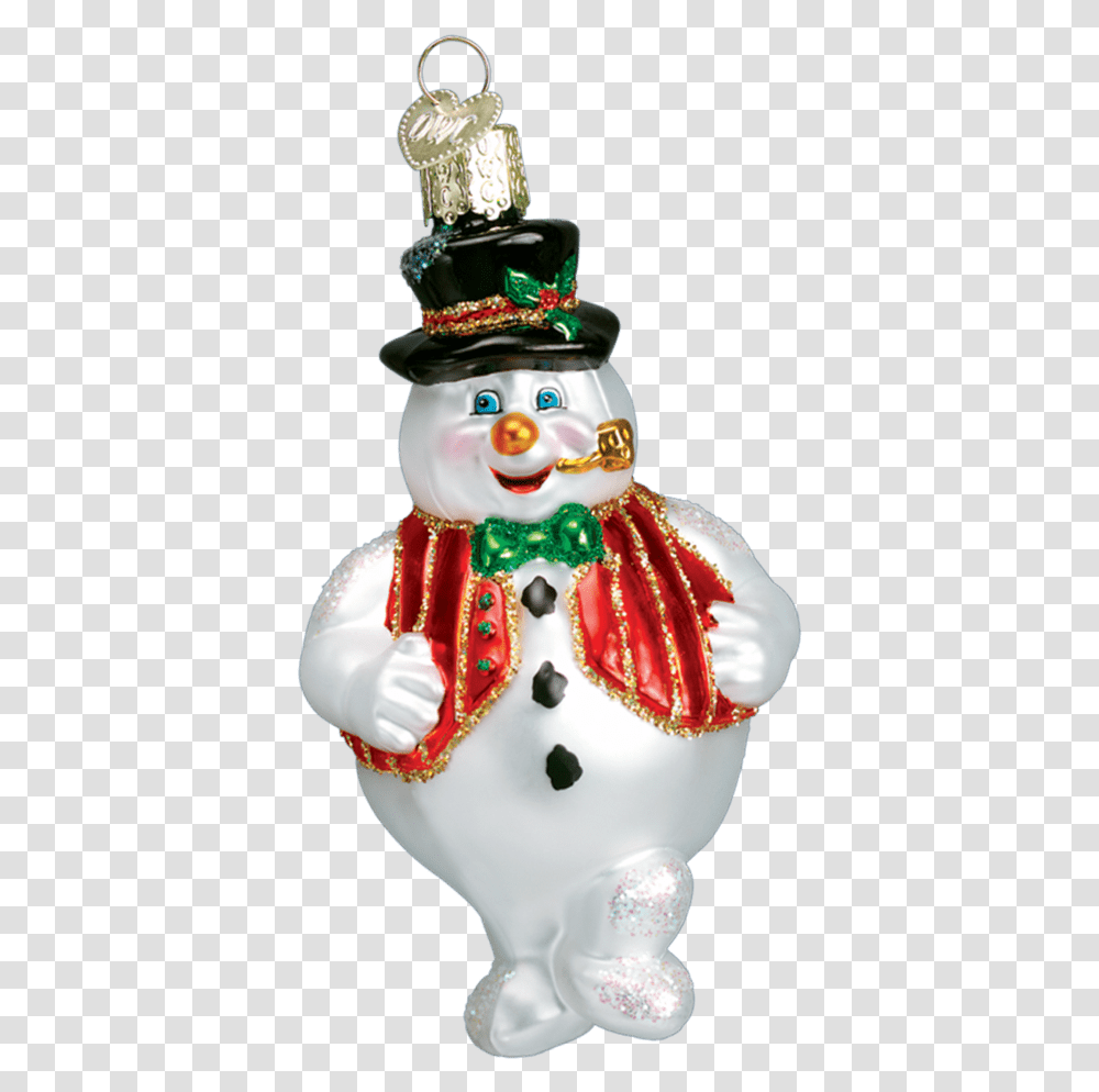 Old World Christmas Blown Glass Mr Frosty Ornament Costume Hat, Nature, Outdoors, Figurine, Snow Transparent Png