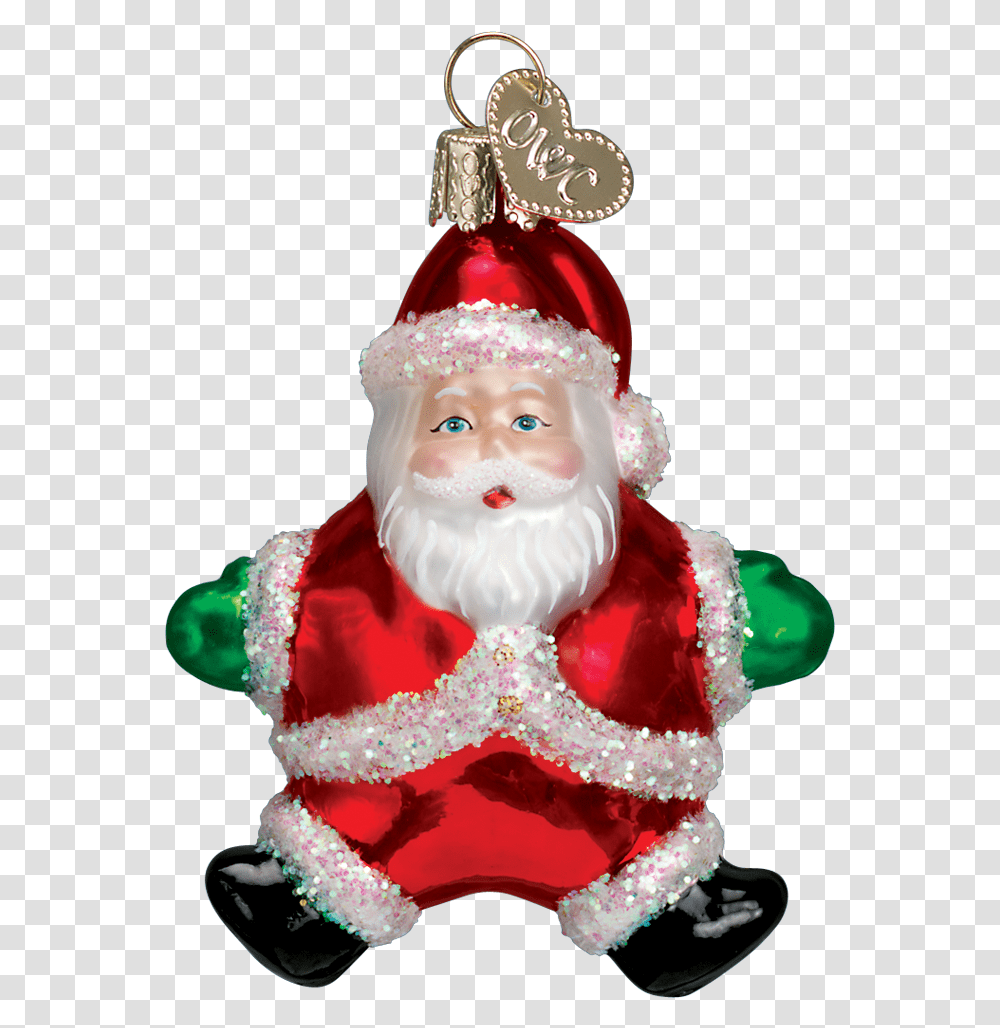 Old World Christmas Blown Glass Santa Claus, Sweets, Food, Confectionery, Cake Transparent Png