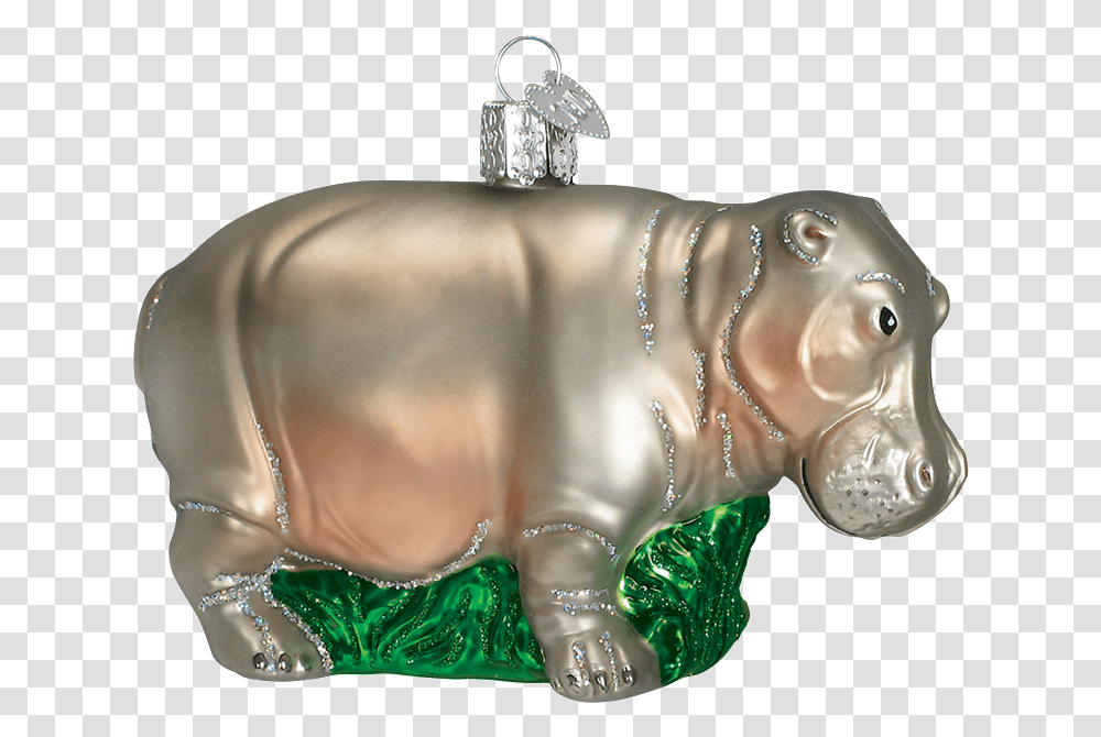 Old World Christmas Hippopotamus Glass Ornament Kerstballen Dieren, Animal, Mammal, Figurine, Bronze Transparent Png