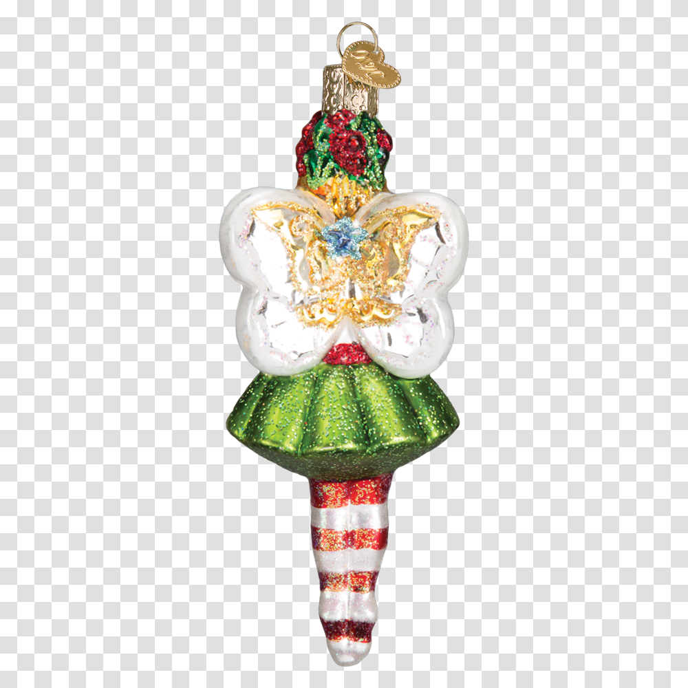 Old World Christmas Holly Fairy Glass Ornament Christmas Ornament, Light, Wedding Cake, Dessert, Food Transparent Png