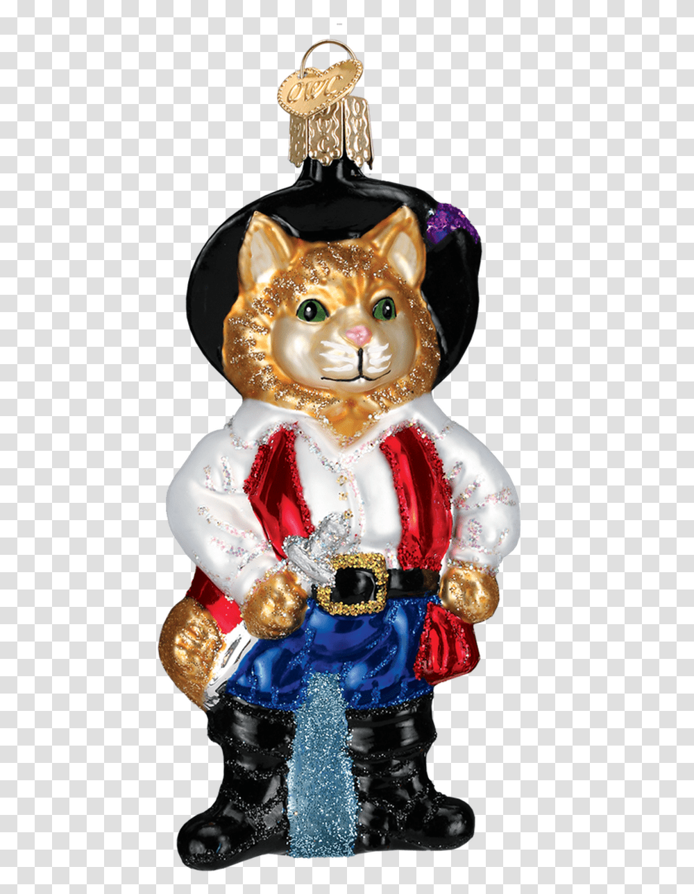 Old World Christmas Puss In Boots Glass Ornament Cartoon, Doll, Toy, Figurine, Barbie Transparent Png