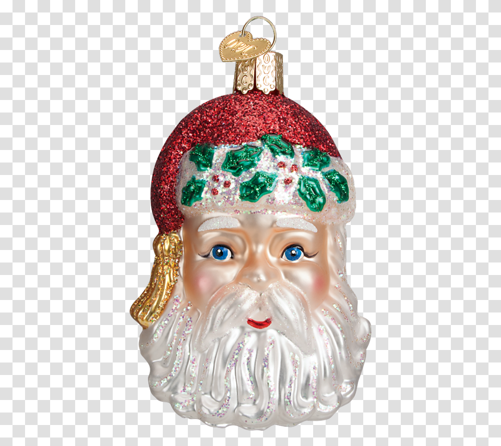 Old World Christmas Santa Head Glass Ornament, Doll, Toy, Accessories, Accessory Transparent Png