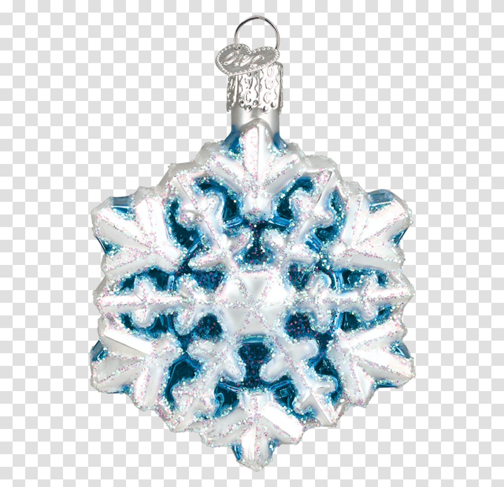Old World Christmas Snowflake Glass Ornament Putti Fine Crochet, Sapphire, Gemstone, Jewelry, Accessories Transparent Png