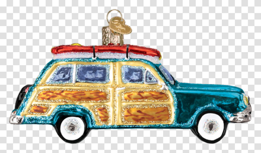 Old World Christmas Surfs Up Woody Station Wagon Ornament Model Car, Vehicle, Transportation, Automobile, Fire Truck Transparent Png