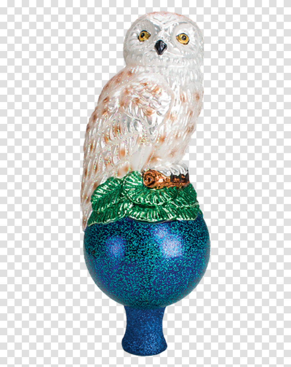 Old World Christmas White Snowy Owl Glass Tree Topper Snowy Owl, Snowman, Outdoors, Nature, Ornament Transparent Png
