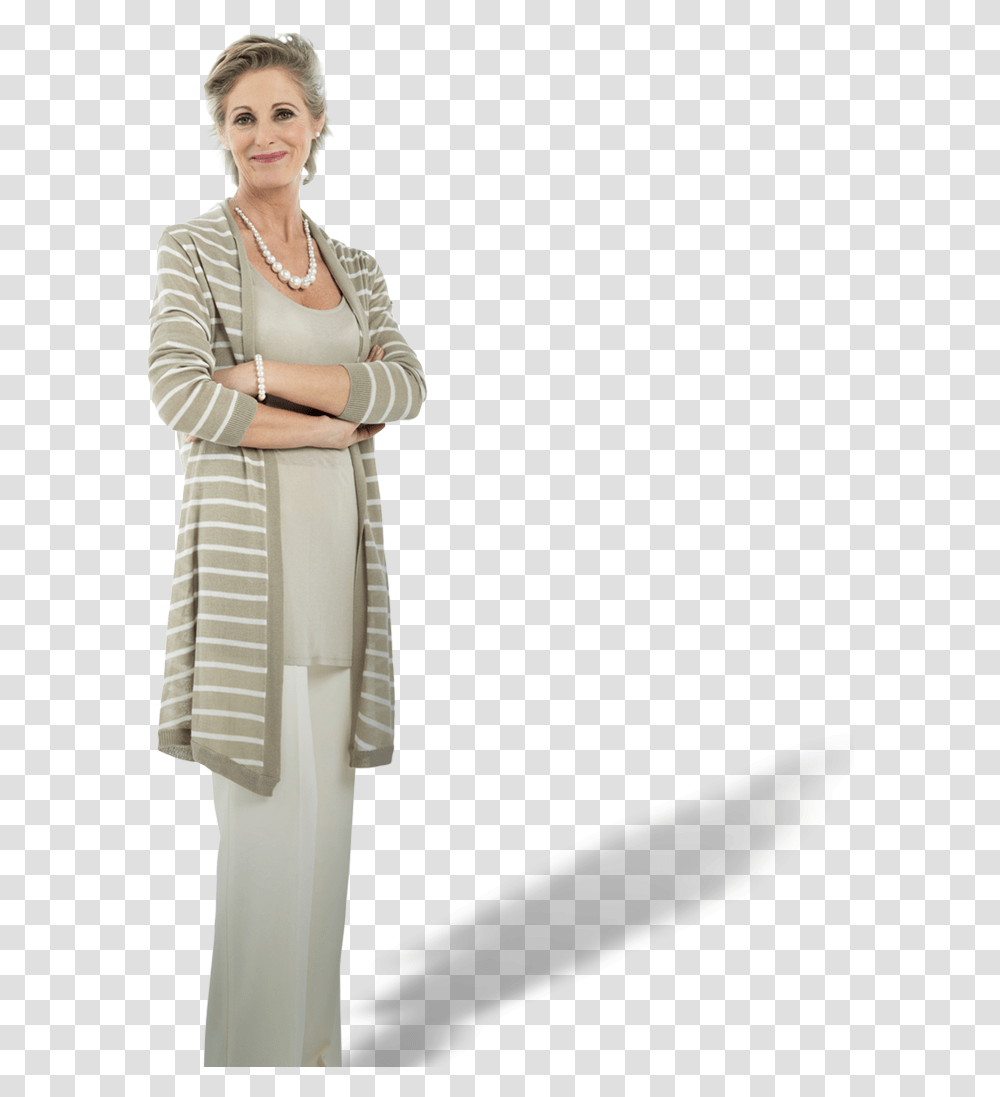 Older Woman Standing, Sleeve, Long Sleeve, Person Transparent Png