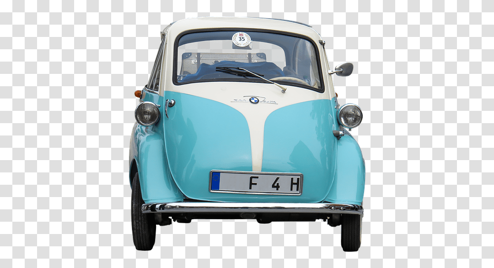 Oldtimer Bmw Isetta Isolated Classic Rarity Vintage Car Rear, Vehicle, Transportation, Automobile, Windshield Transparent Png