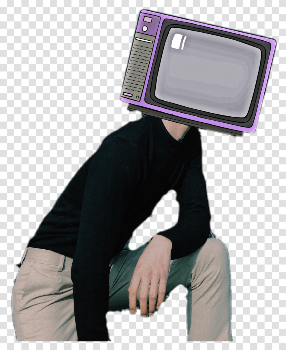 Oldtv Sitting, Person, Human, Microwave, Oven Transparent Png