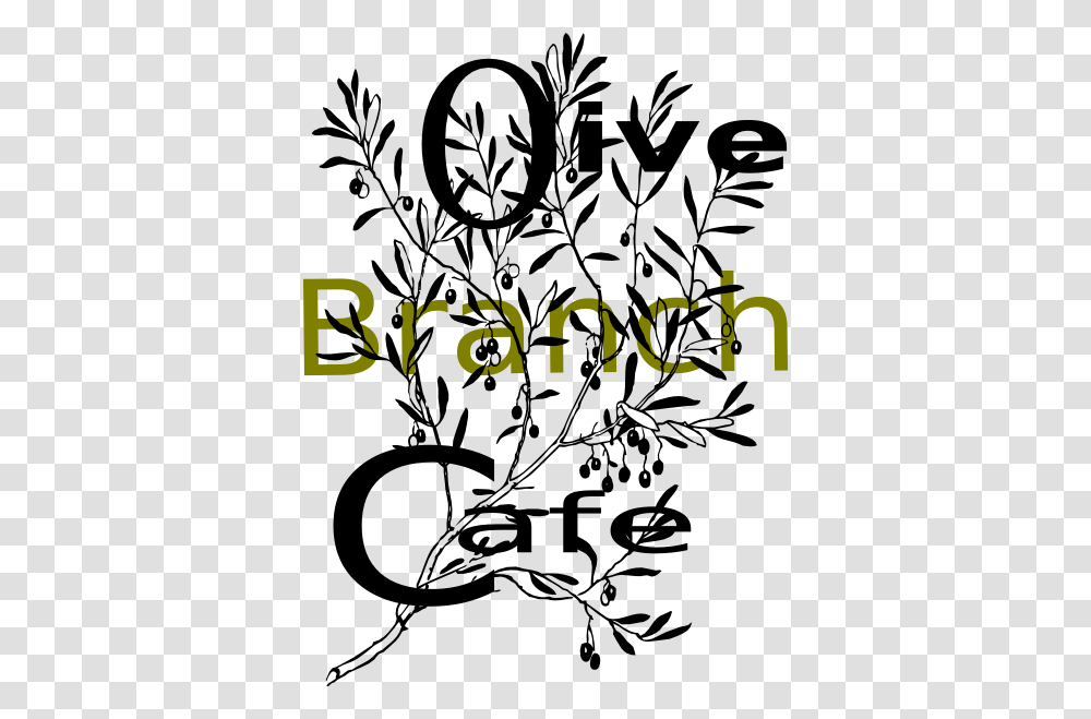 Olive Branch Cafe Clip Art, Floral Design, Pattern, Stencil Transparent Png