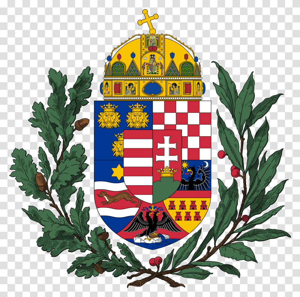 Olive Branch Clipart Kingdom Of Hungary Coat Of Arms, Logo, Trademark, Emblem Transparent Png