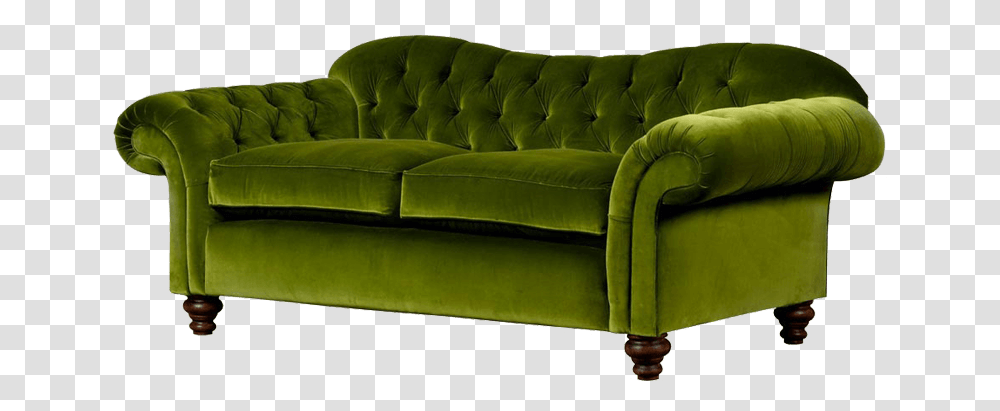 Olive Green Chesterfield Velvet, Furniture, Couch, Armchair Transparent Png