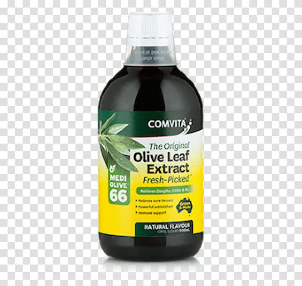Olive Leaf Extract Natural Comvita Olive Leaf Extract, Beverage, Drink, Bottle, Alcohol Transparent Png