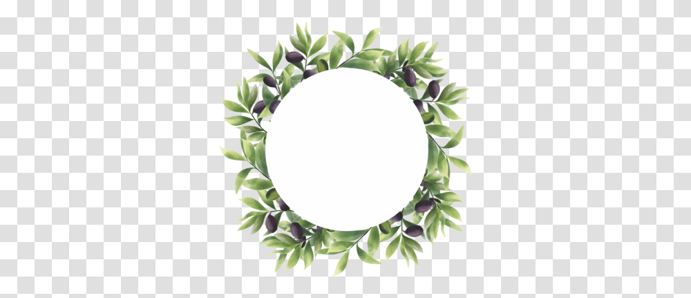 Olive Leaf Frame In A Watercolor Style Download Free Olive Leaf Vector, Wreath Transparent Png