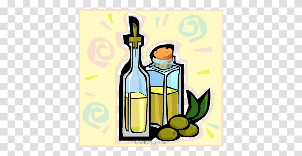 Olive Oil Royalty Free Vector Clip Art Illustration, Bottle, Alcohol, Beverage, Wine Transparent Png