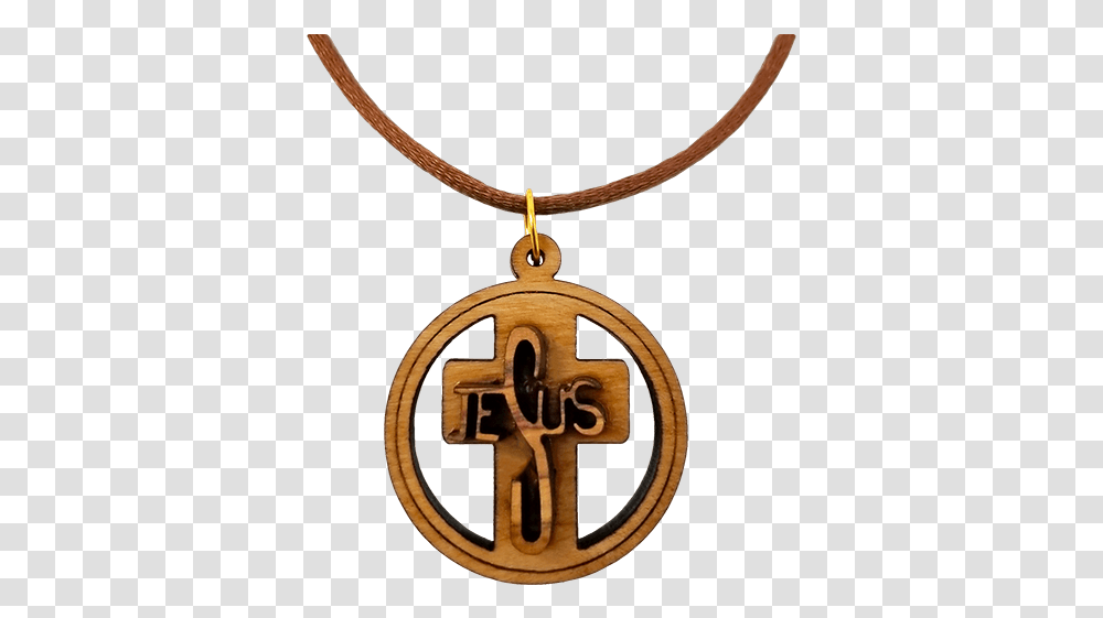 Olive Wood 3d Jesus Cross Round Necklace Solid, Locket, Pendant, Jewelry, Accessories Transparent Png