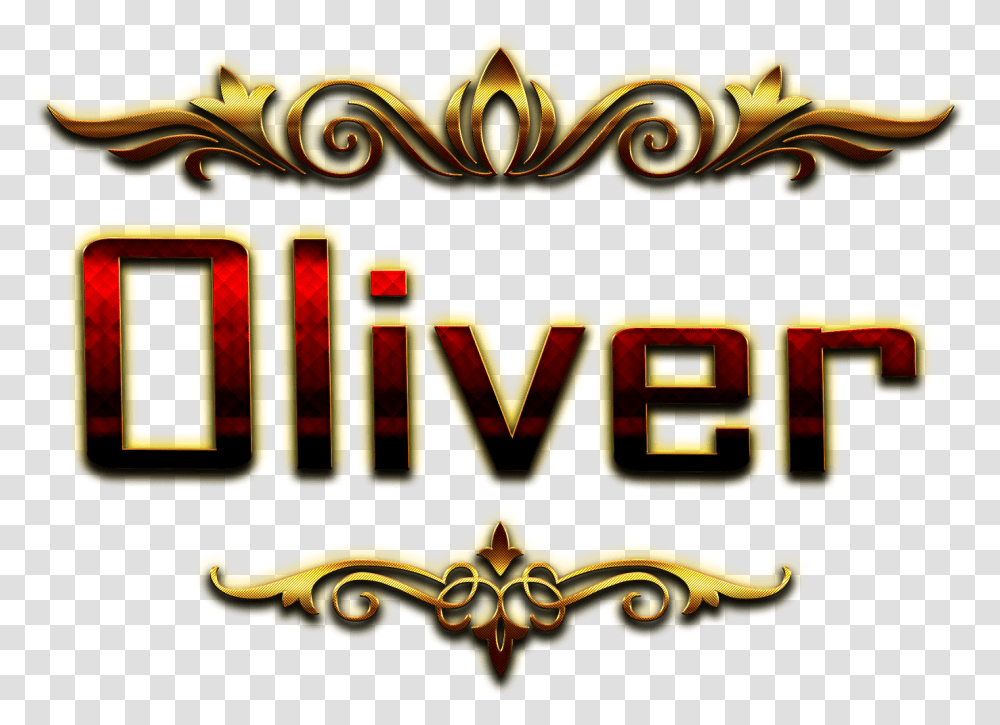 Oliver Decorative Name Hunter Name, Word, Dragon Transparent Png