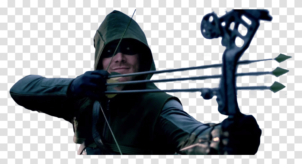Oliver Queen Green Arrow Shooting Arrows, Person, Human, Sport, Sports Transparent Png