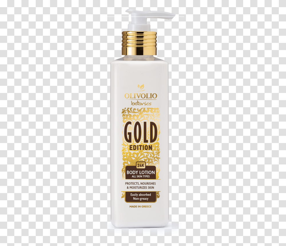 Olivolio Gold 24k Body Lotion 250 Ml 24k Gold Body Lotion, Bottle, Sunscreen, Cosmetics, Beverage Transparent Png
