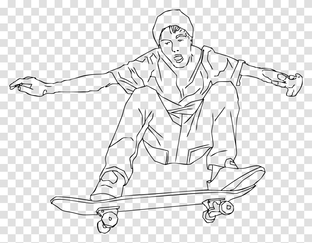 Ollie Skateboarding Black And White Clipart, Gray, World Of Warcraft Transparent Png