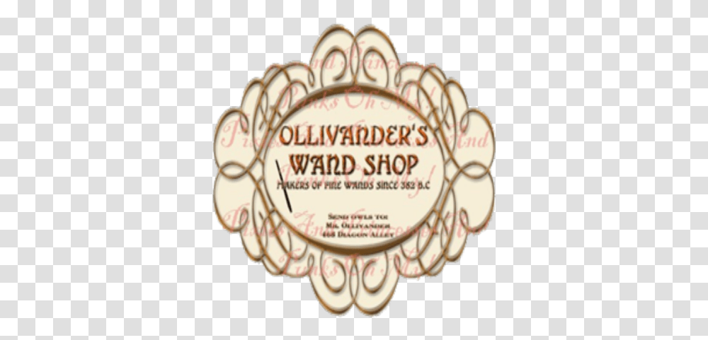 Ollivander Logo Decorative, Label, Text, Birthday Cake, Food Transparent Png