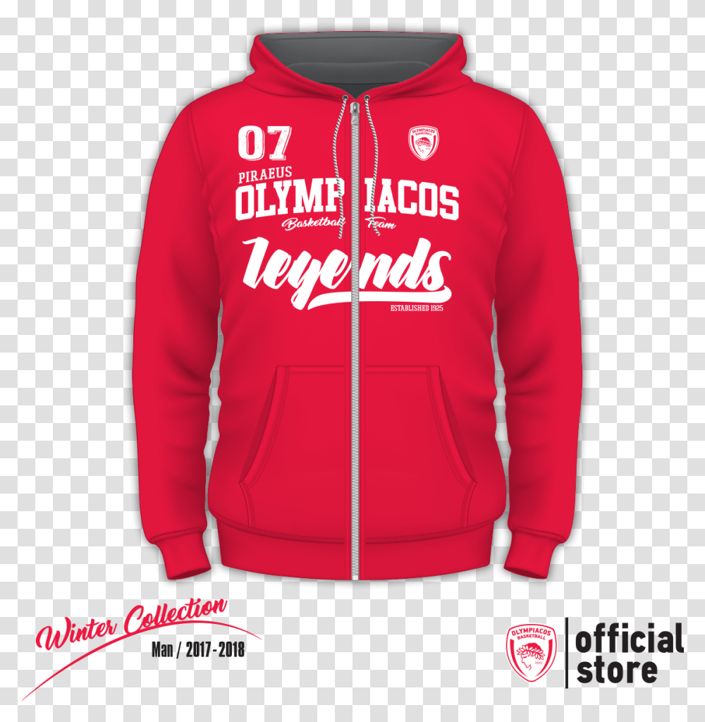 Olympiacos B.c., Apparel, Hoodie, Sweatshirt Transparent Png