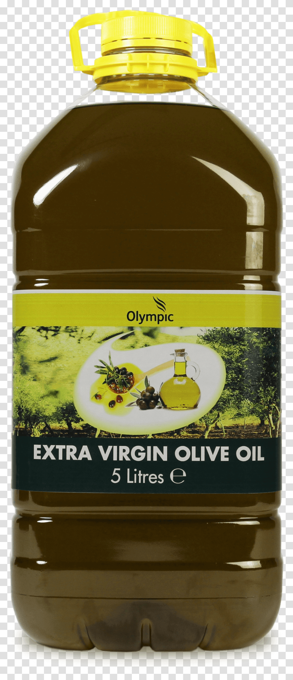 Olympic Extra Virgin Olive Oil 5l Bottle Two Liter Bottle, Label, Plant, Advertisement, Beverage Transparent Png