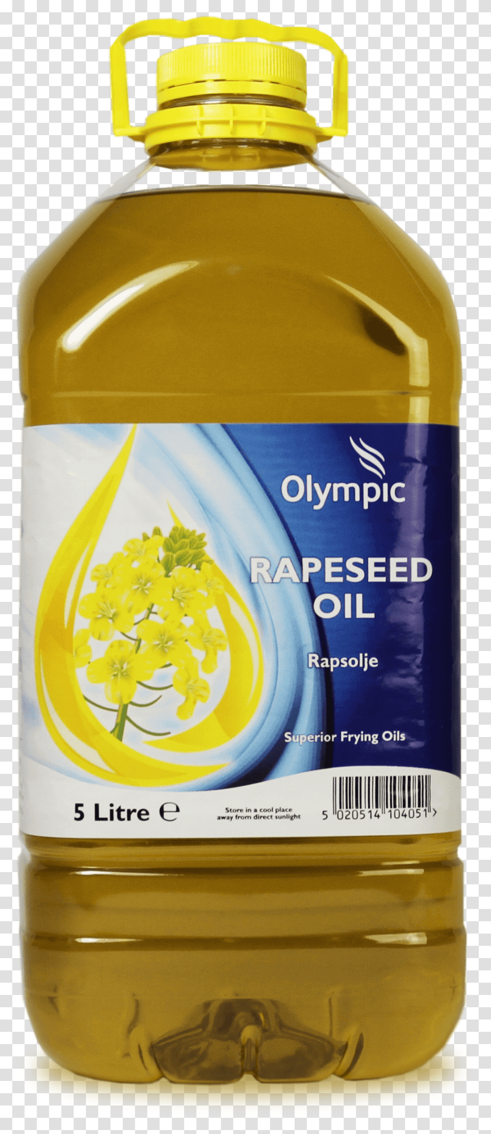 Olympic Rapeseed Oil 5l Plastic Bottle, Label, Beverage, Drink Transparent Png