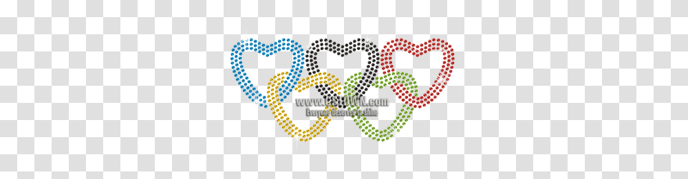 Olympic Rings In Heart Shape Hot Fix Rhinestone Transfer Heart, Bead, Accessories, Plant, Text Transparent Png