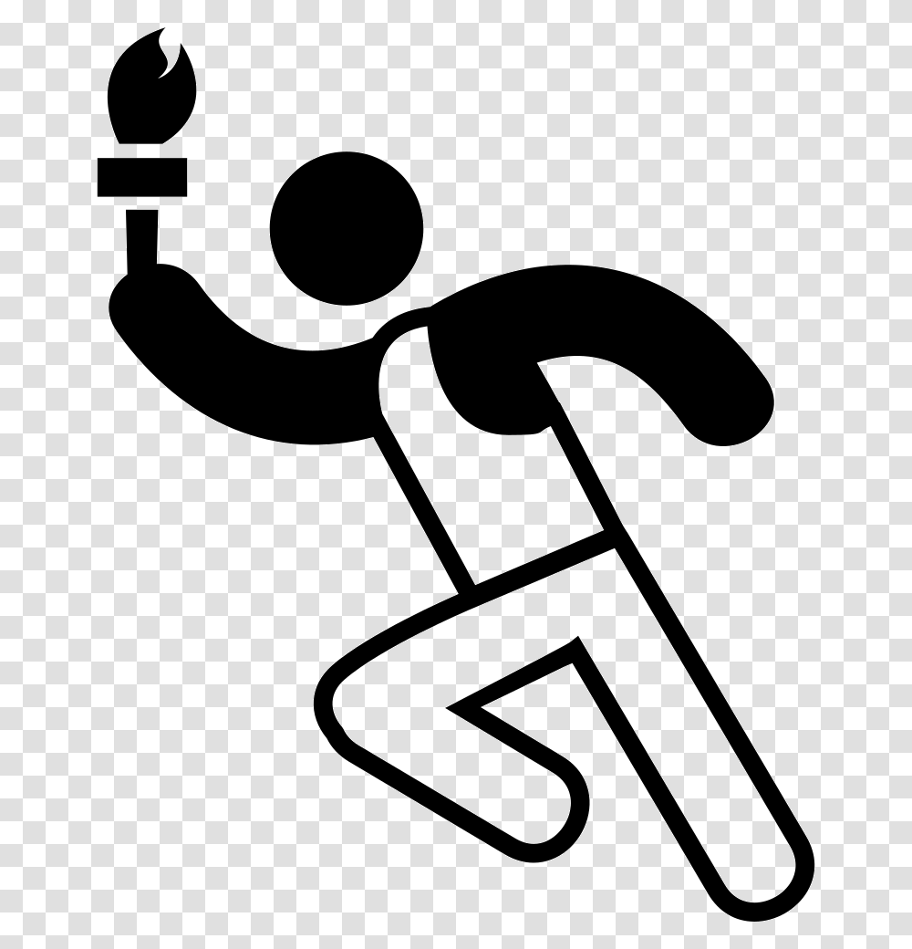 Olympic Torch Runner Icon Free Download, Alphabet, Hammer, Tool Transparent Png
