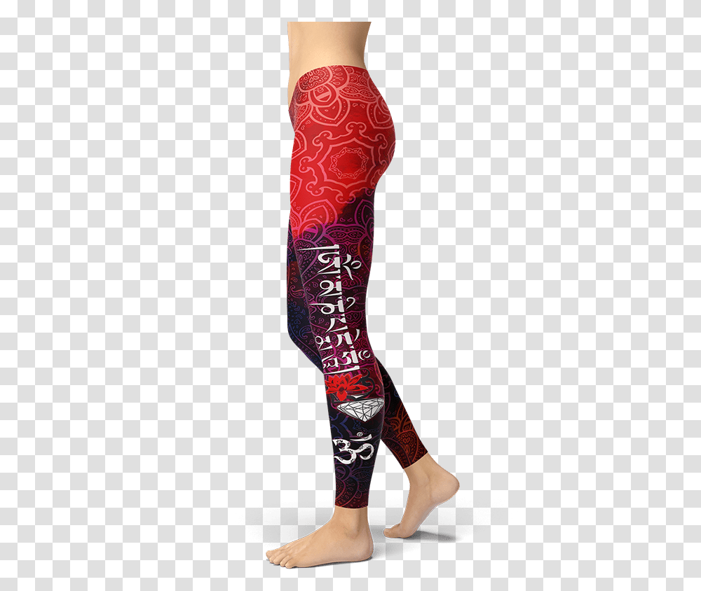 Om Mani Padme Leggings Yoga Pants Om Mantra Athletic Tartan Plaid Leggings, Arm, Apparel, Sleeve Transparent Png
