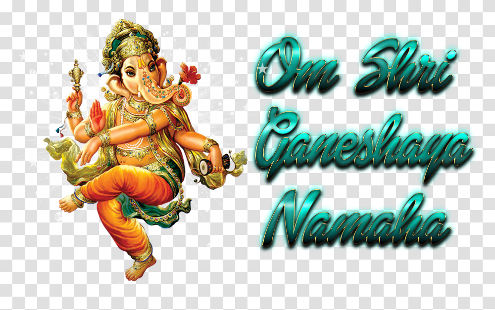 Om Shri Ganeshaya Lord Ganesha, Person, Advertisement Transparent Png