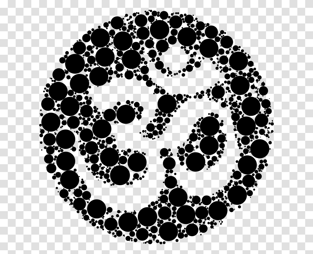 Om Symbol Negative Space Circles Om Symbol Black And White, Gray, World Of Warcraft Transparent Png
