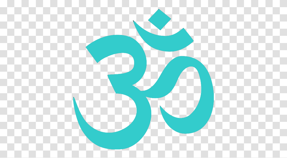 Om Teal Sized Hindu Religious Symbols, Number, Axe, Tool Transparent Png