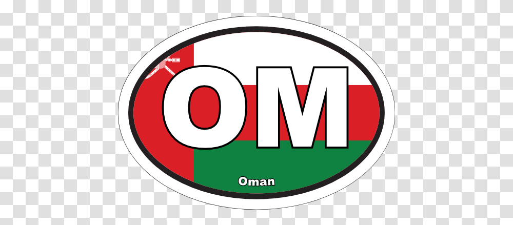 Oman Flag Oval Sticker Circle, Label, Text, Meal, Food Transparent Png