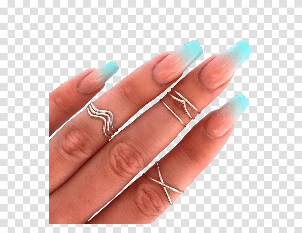 Ombre Acrylic Nails Coffin, Person, Human, Finger, Manicure Transparent Png
