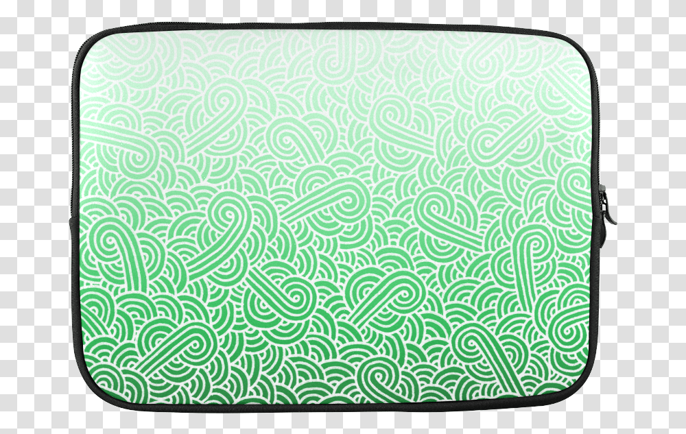 Ombre Green And White Swirls Doodles Custom Sleeve Coin Purse, Screen, Electronics, Rug, Monitor Transparent Png