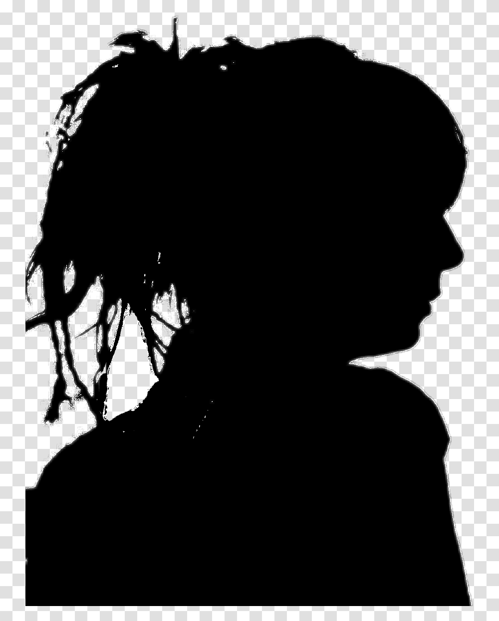 Ombre Profil Atebas Dreadlocks Dubrootsgirl Ombrechinoise Silhouette, Hair, Stencil, Back Transparent Png