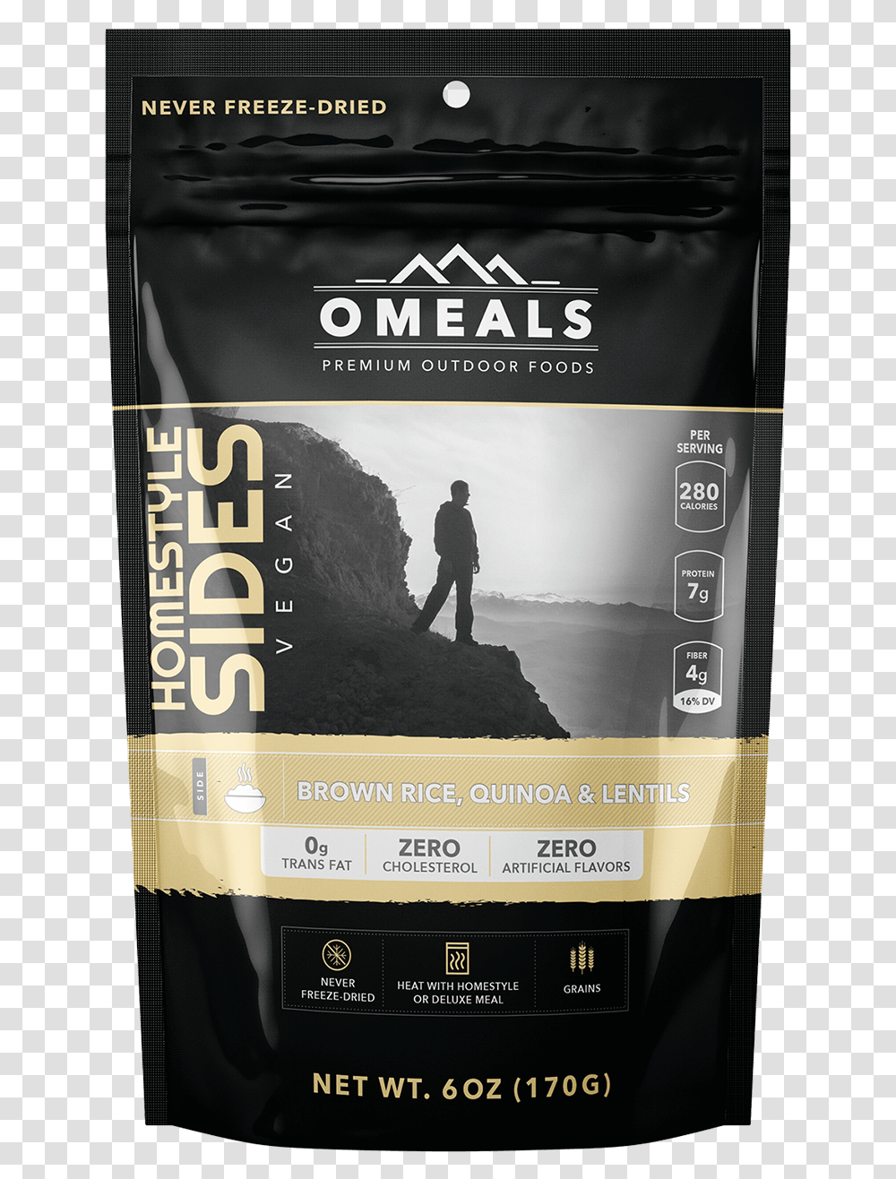 Omeals Brown Rice Quinoa Lentils 01 Packaging And Labeling, Person, Poster, Advertisement, Flyer Transparent Png