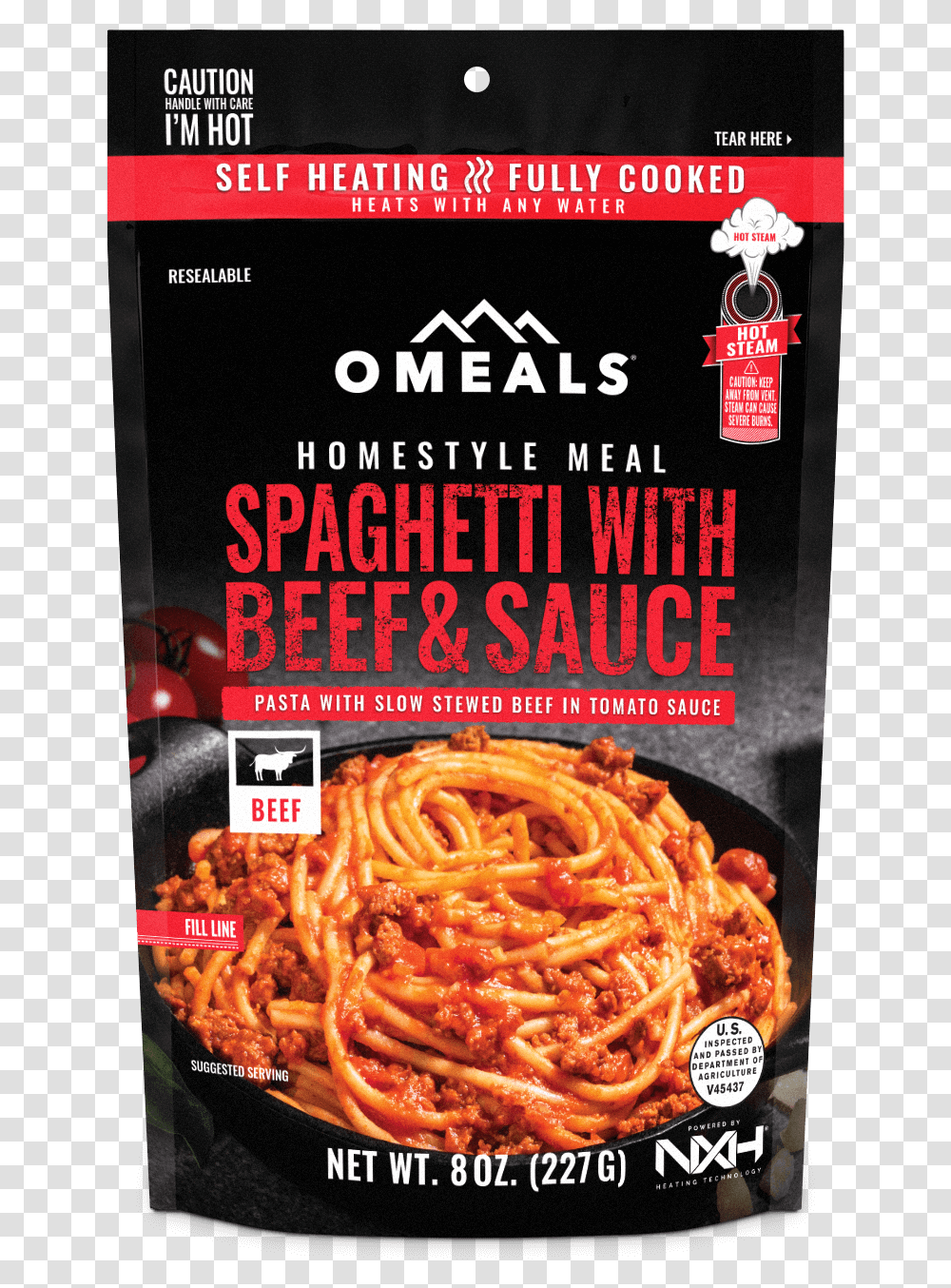 Omeals Spaghetti With Beef And Sauce 6 Omeals, Advertisement, Poster, Pasta, Food Transparent Png