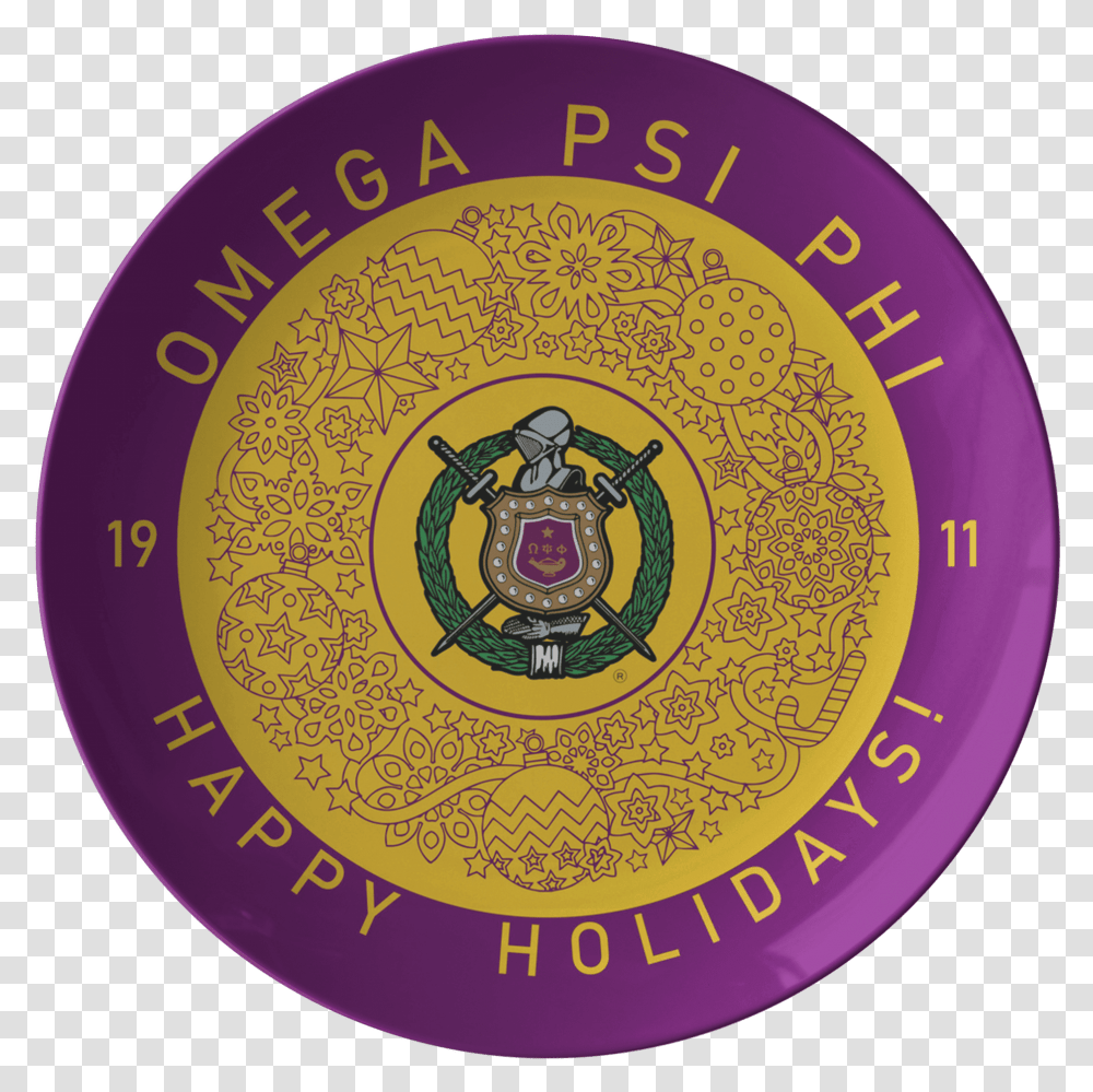 Omega Psi Phi Christmas Plate Circle, Logo, Trademark, Emblem Transparent Png