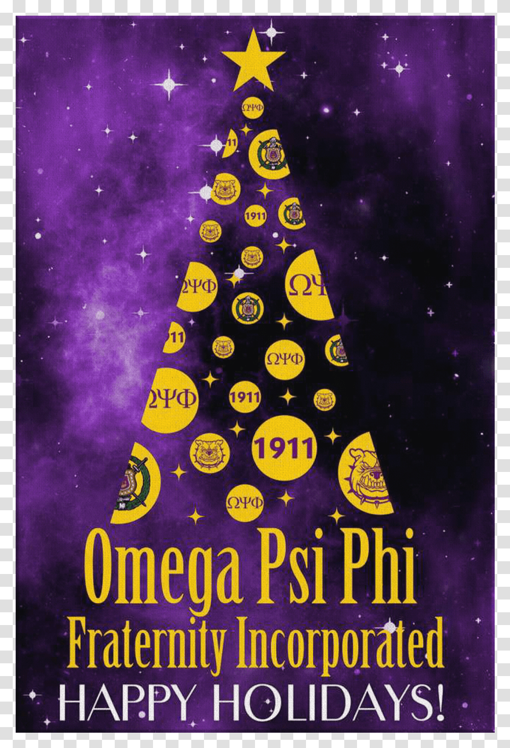 Omega Psi Phi Christmas Wall Canvas Phi Beta Sigma Christmas, Poster, Advertisement, Tree, Plant Transparent Png