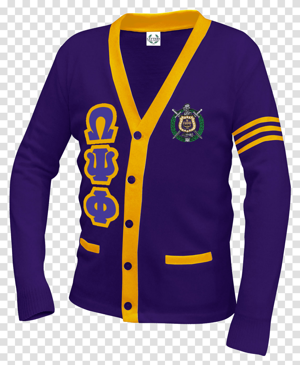 Omega Psi Phi Full Embroidered Cardigan Sweater Iota Phi Theta Sweater, Apparel, Sleeve, Long Sleeve Transparent Png