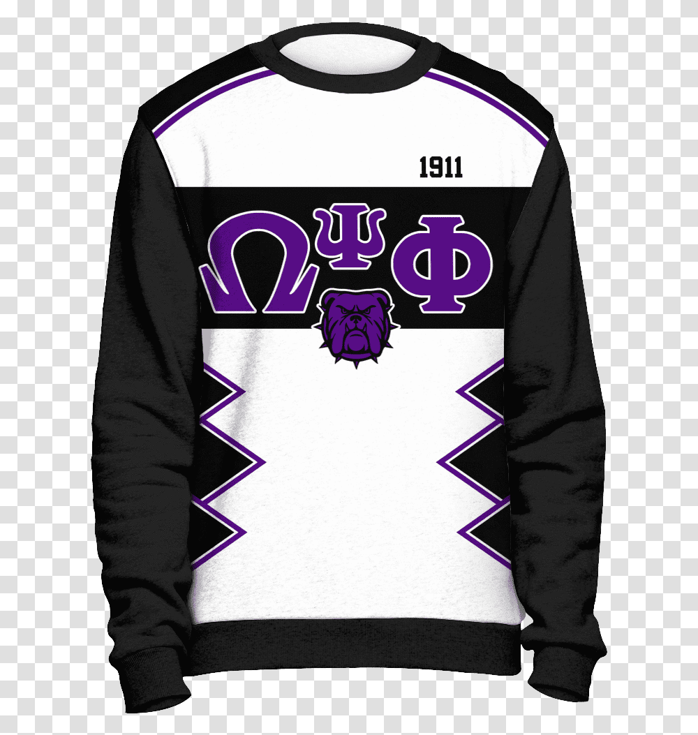 Omega Psi Phi Initials And Year Black Sweatshirt Alpha Phi Alpha Ugly Sweater, Sleeve, Long Sleeve, Jersey Transparent Png