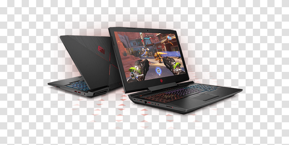 Omen Laptop Open Right Facing With Game On Screen With Omen Rtx Laptop, Pc, Computer, Electronics, Computer Keyboard Transparent Png
