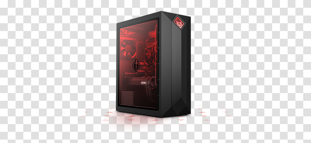 Omen Obelisk Tower With Red Side Panel Computer Case, Monitor, Electronics Transparent Png