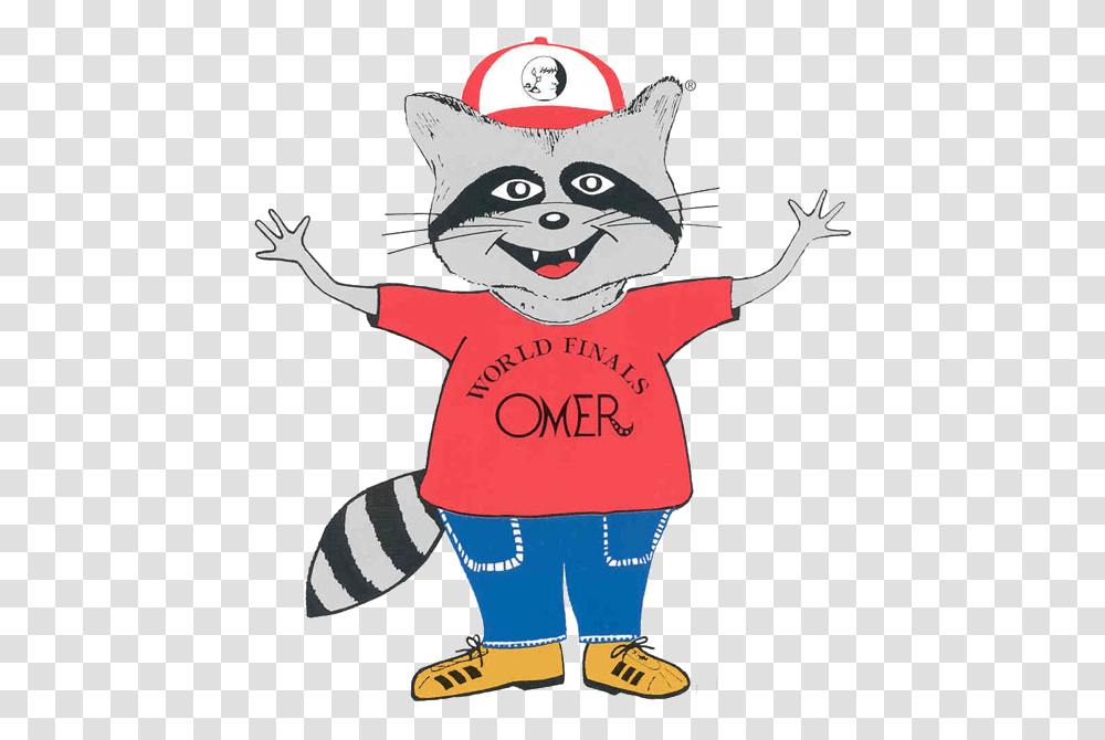 Omer The Racoon Clipart Download Omar From Odyssey Of The Mind, Label, Advertisement, Mascot Transparent Png